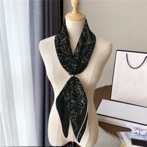 black & white hand drawn square scarf 35 inch chic artistic wrap