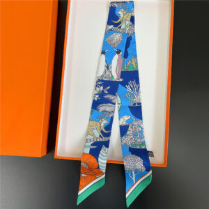 jungle animal silk twilly 35 inch multi purpose scarf for bag & hair