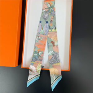 jungle animal silk twilly 35 inch multi purpose scarf for bag & hair