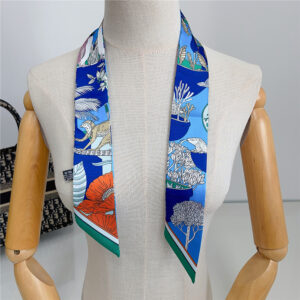 jungle animal silk twilly 35 inch multi purpose scarf for bag & hair