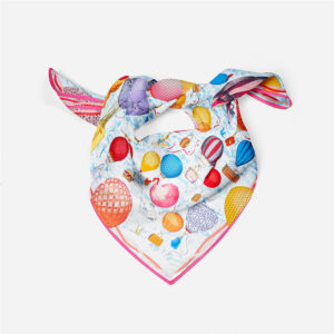hot air balloon print scarf 21 inch chic small square neckerchief
