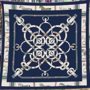 equestrian saddle & chain shawl 51 inch winter warm wrap