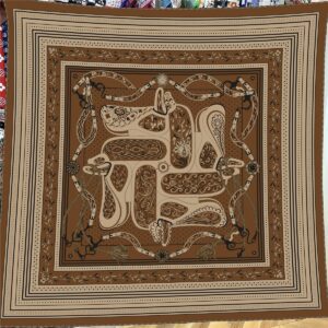 equestrian saddle & chain shawl 51 inch winter warm wrap