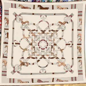 equestrian saddle & chain shawl 51 inch winter warm wrap