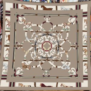 equestrian saddle & chain shawl 51 inch winter warm wrap