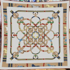 equestrian saddle & chain shawl 51 inch winter warm wrap