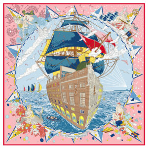 nautical cruise square scarf 35 inch chic holiday shawl
