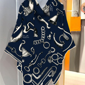 horse head & chain shawl 51 inch winter warm wrap