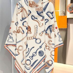 horse head & chain shawl 51 inch winter warm wrap