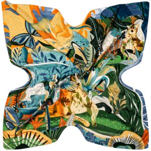 jungle leopard & butterfly shawl 51 inch winter warm wrap