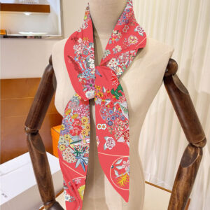vintage floral map square scarf 35 inch chic artistic wrap
