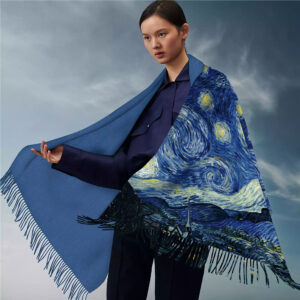 van gogh starry night cashmere feel scarf winter art shawl
