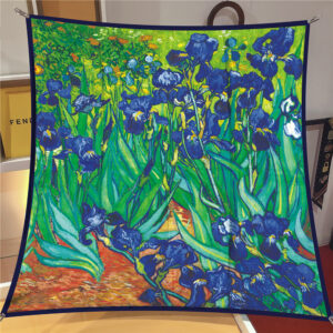van gogh artistic square scarf 35 inch starry night & floral twill wrap