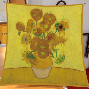 van gogh artistic square scarf 35 inch starry night & floral twill wrap