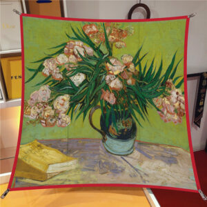 van gogh artistic square scarf 35 inch starry night & floral twill wrap