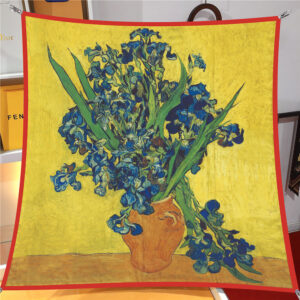 van gogh artistic square scarf 35 inch starry night & floral twill wrap
