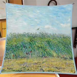 van gogh artistic square scarf 35 inch starry night & floral twill wrap