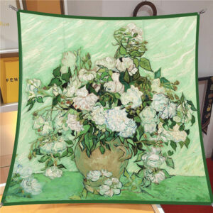 van gogh artistic square scarf 35 inch starry night & floral twill wrap