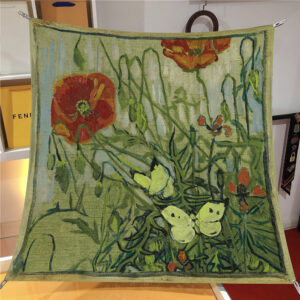 van gogh artistic square scarf 35 inch starry night & floral twill wrap