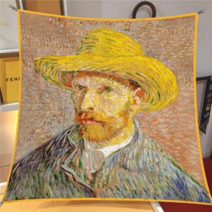 van gogh artistic square scarf 35 inch starry night & floral twill wrap