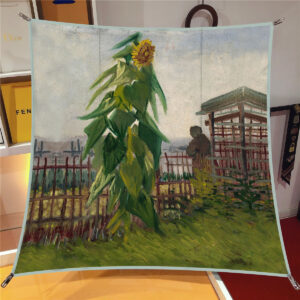 van gogh artistic square scarf 35 inch starry night & floral twill wrap