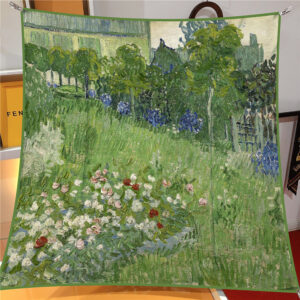 van gogh artistic square scarf 35 inch starry night & floral twill wrap